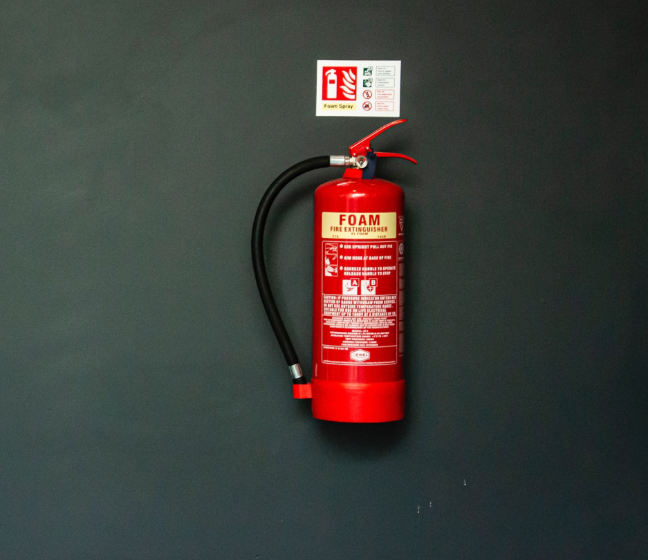 extinguisher on wall